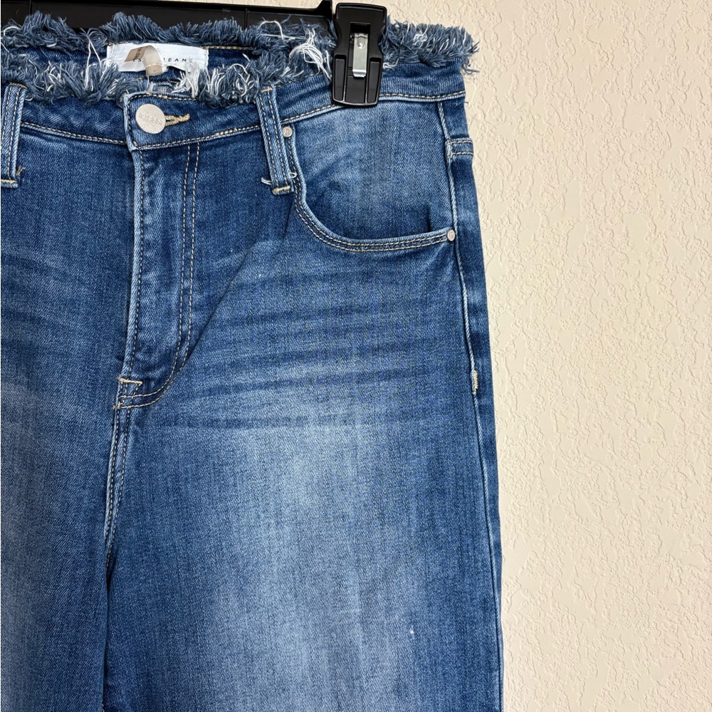 Risen Jeans High Waist Wide Leg Frayed Hem & Waist Cotton Jeans Size 29” BDQ5032 - Picture 3 of 14